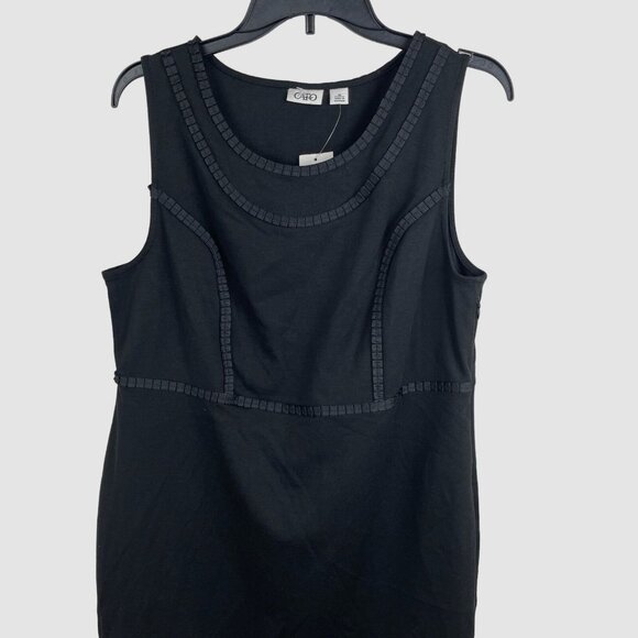 Cato Women's Black Sleeveless With Textured Trim Dress Size 16 - Picture 6 of 8